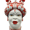 Melting Pot - Testa di Moro Prinses Wit met Rood Keramiek 43cm Melting Pot - Testa di Moro Prinses Wit met Rood Keramiek 43cm