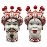 Melting Pot - Testa di Moro Prinses Wit met Rood Keramiek 43cm Melting Pot - Testa di Moro Prinses Wit met Rood Keramiek 43cm