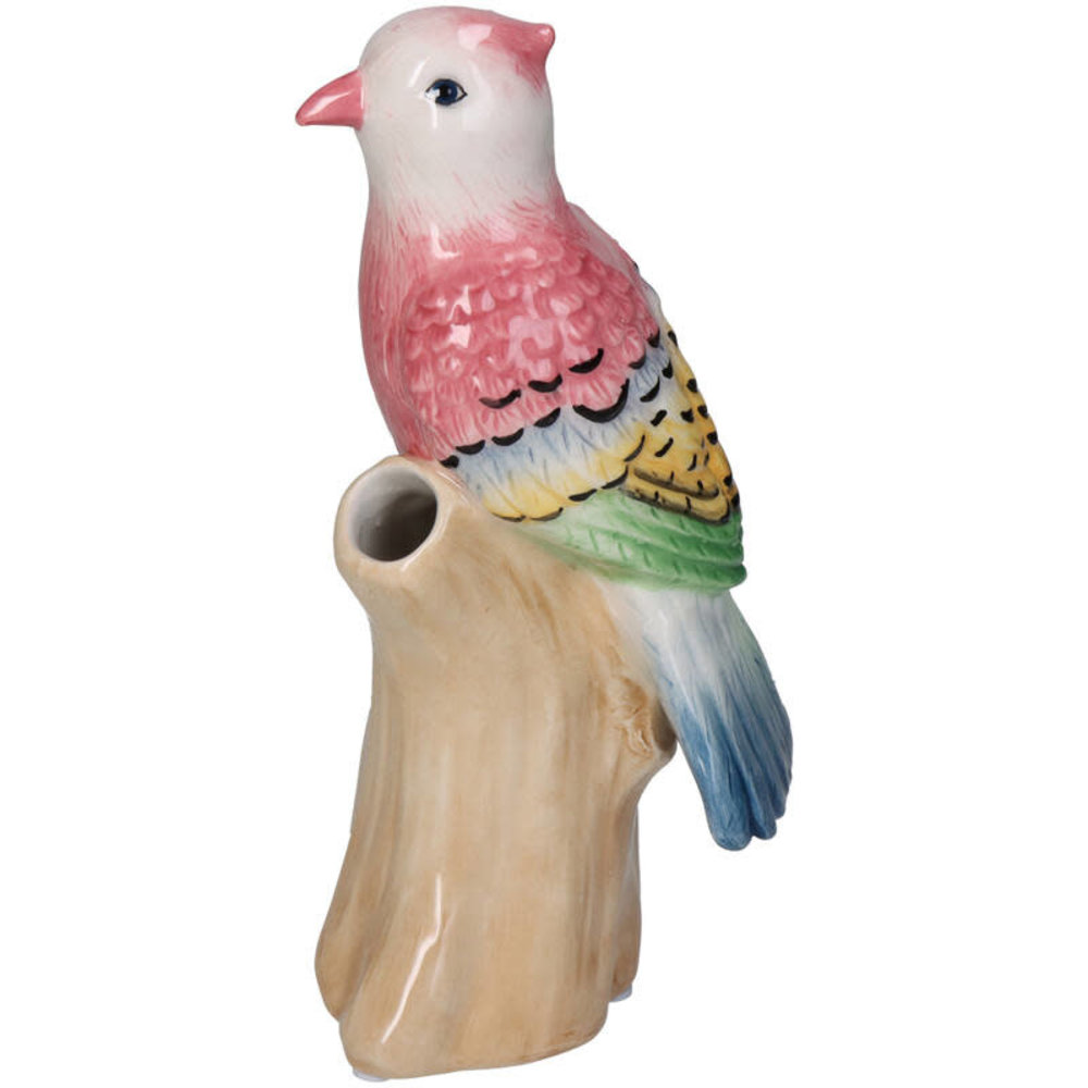Melting Pot - Vaasje met Vogel op Tak Dolomiet H20cm