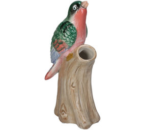 Melting Pot - Vaasje  Groene Vogel op Tak Dolomiet H20cm Melting Pot - Vaasje  Groene Vogel op Tak Dolomiet H20cm