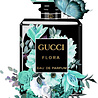 Melting Pot - Glasschilderij Gucci Flora Blue 60x80cm Melting Pot - Glasschilderij Gucci Flora Blue 60x80cm