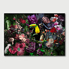 Melting Pot - Glasschilderij Gele Toekan met Bloemen 120x80cm Melting Pot - Glasschilderij Gele Toekan met Bloemen 120x80cm