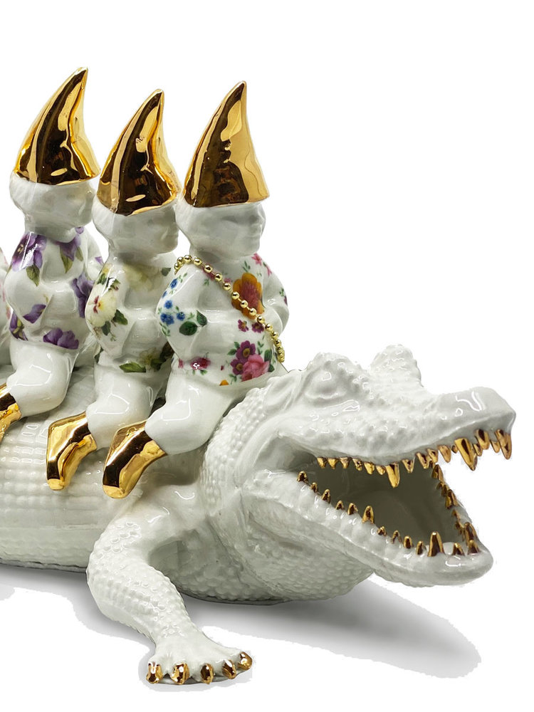 Lammers en Lammers - Born To Be Wild Bloemen met Gouden Mutsen 18x52cm Lammers en Lammers - Born To Be Wild Bloemen met Gouden Mutsen 18x52cm