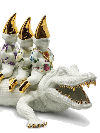 Lammers en Lammers - Born To Be Wild Bloemen met Gouden Mutsen 18x52cm Lammers en Lammers - Born To Be Wild Bloemen met Gouden Mutsen 18x52cm