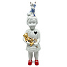 Lammers en Lammers Pupke Wit Little Vox Vos Delfts Blauw 32cm Lammers en Lammers Pupke Wit Little Vox Vos Delfts Blauw 32cm