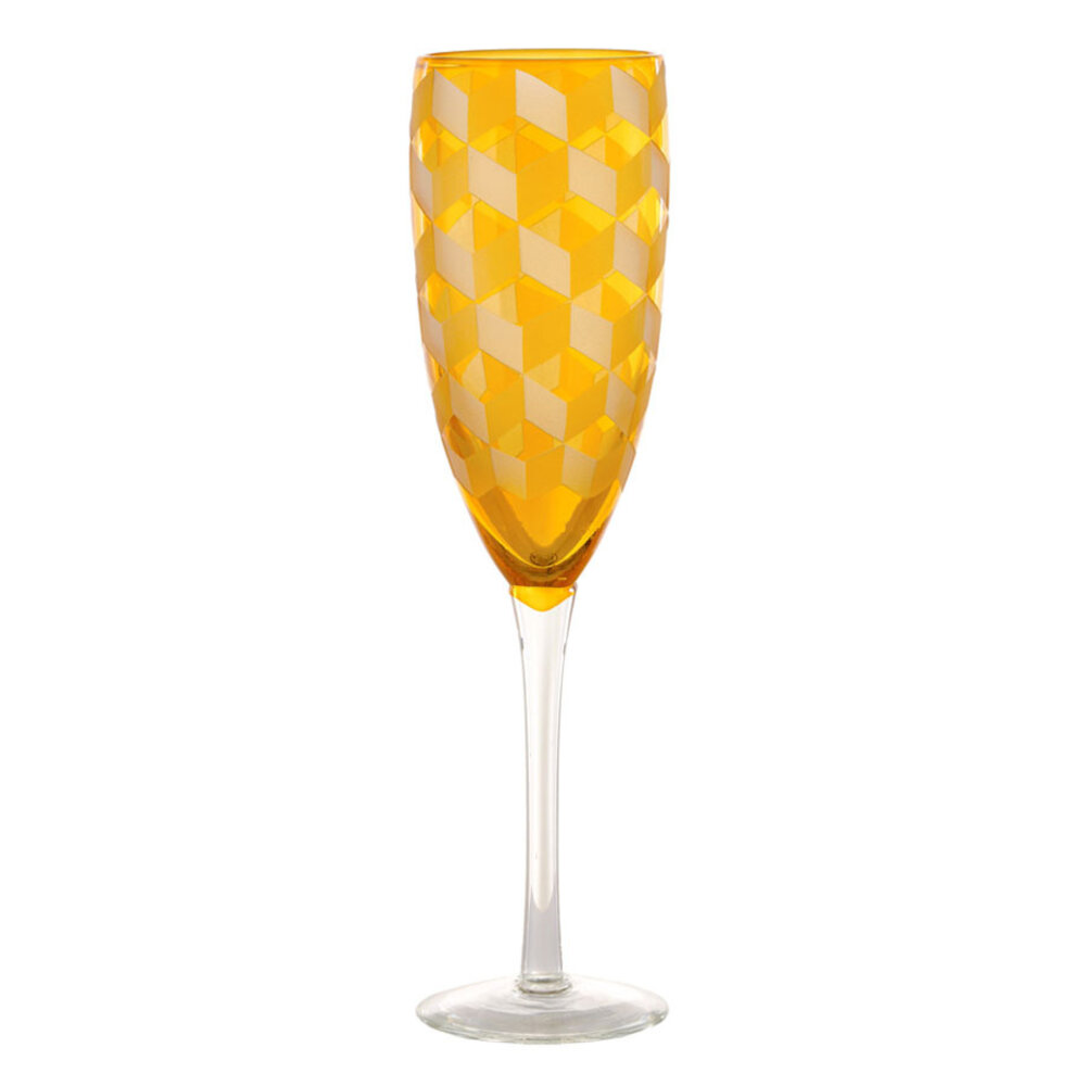 Pols Potten - Champagneglazen Blocks Multicolor 7x24cm set van 6 Pols Potten - Champagneglazen Blocks Multicolor 7x24cm set van 6