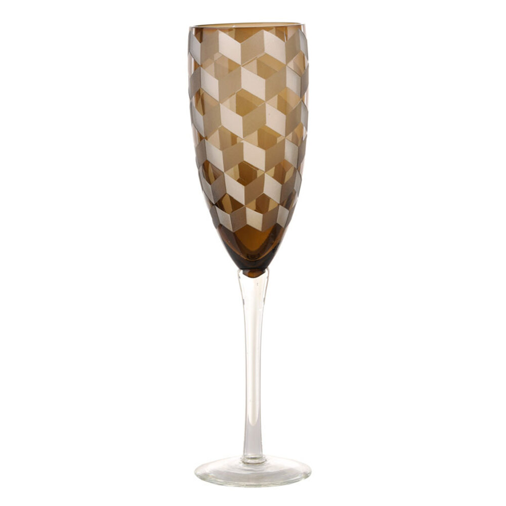Pols Potten - Champagneglazen Blocks Multicolor 7x24cm set van 6 Pols Potten - Champagneglazen Blocks Multicolor 7x24cm set van 6