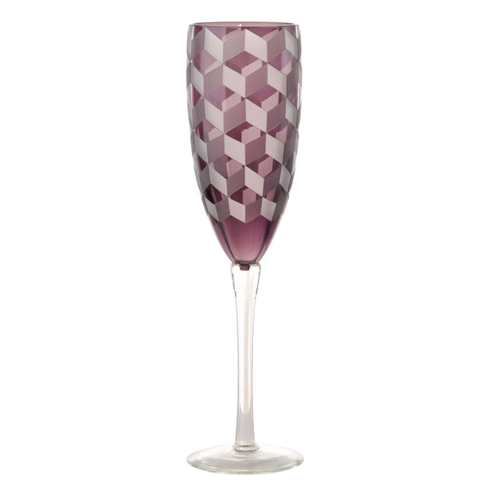 Pols Potten - Champagneglazen Blocks Multicolor 7x24cm set van 6 Pols Potten - Champagneglazen Blocks Multicolor 7x24cm set van 6