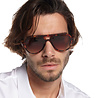 Okkia - Zonnebril ALESSIO Aviator Classic Havana met Bruine Gradient Lenzen en Veerpoten OK021-CH