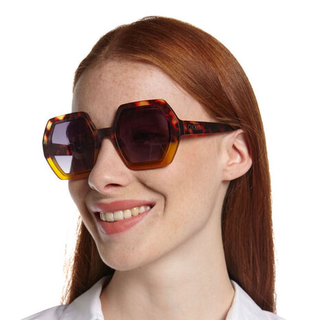Okkia - Zonnebril EMMA Hexagon Havana Yellow OK015-HY