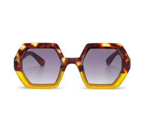 Okkia - Zonnebril EMMA Hexagon Havana Yellow OK015-HY Okkia - Zonnebril EMMA Hexagon Havana Yellow OK015-HY