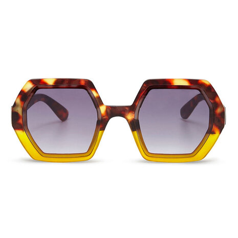 Okkia - Zonnebril EMMA Hexagon Havana Yellow OK015-HY