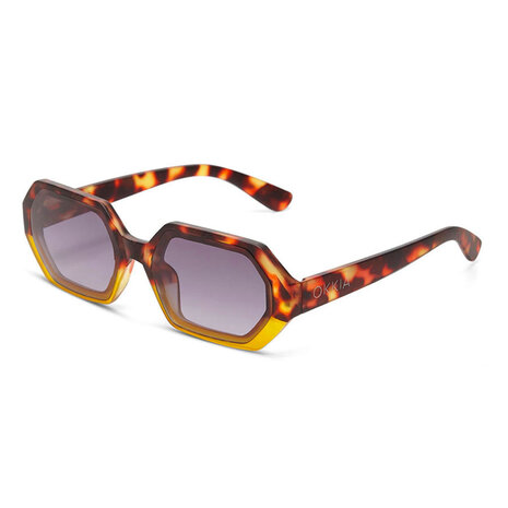 Okkia - Zonnebril ANDREA Small Hexagon Havana Yellow OK022-HY