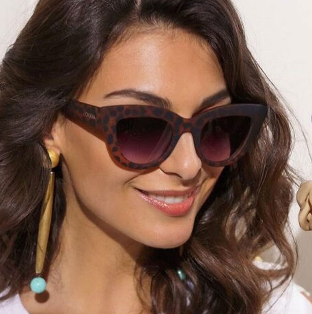 Okkia - Zonnebril CLAUDIA Big Cat-Eye Classic Havana OK013-CH