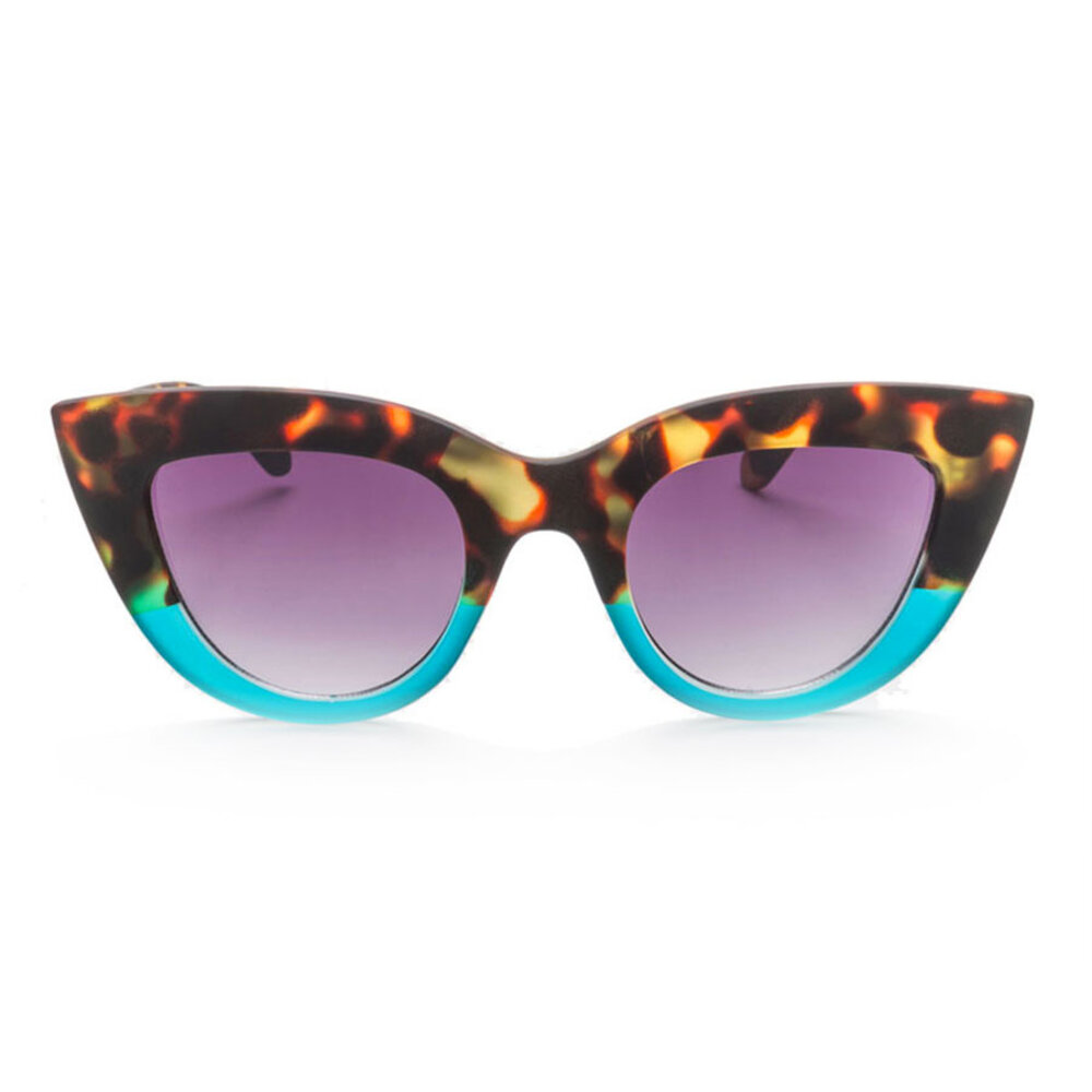 Okkia - Zonnebril CLAUDIA Big Cat-Eye Havana Blue OK013-HB