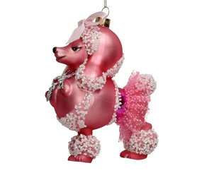 Melting Pot - Kerstbal Poedel Roze Glas 14cm Melting Pot - Kerstbal Poedel Roze Glas 14cm