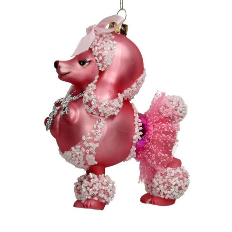 Melting Pot - Kerstbal Poedel Roze Glas 14cm 6110 Melting Pot - Kerstbal Poedel Roze Glas 14cm 6110