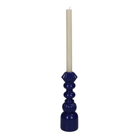 Melting Pot - Design Kandelaar Donker Blauw – Decoratieve Kaarsenhouder 25cm
