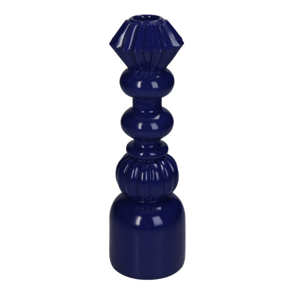 Melting Pot - Design Kandelaar Donker Blauw – Decoratieve Kaarsenhouder 25cm