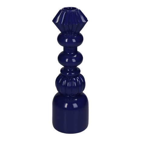 Melting Pot - Design Kandelaar Donker Blauw – Decoratieve Kaarsenhouder 25cm
