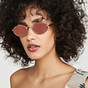 Le Specs Zonnebril Poseidon Bright Gold - Rose Mirror Lens Le Specs Zonnebril Poseidon Bright Gold - Rose Mirror Lens