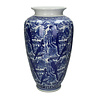 Melting Pot - Vaas Papegaaien Chinees Porselein Blauw Wit 18x18x36cm Melting Pot - Vaas Papegaaien Chinees Porselein Blauw Wit 18x18x36cm