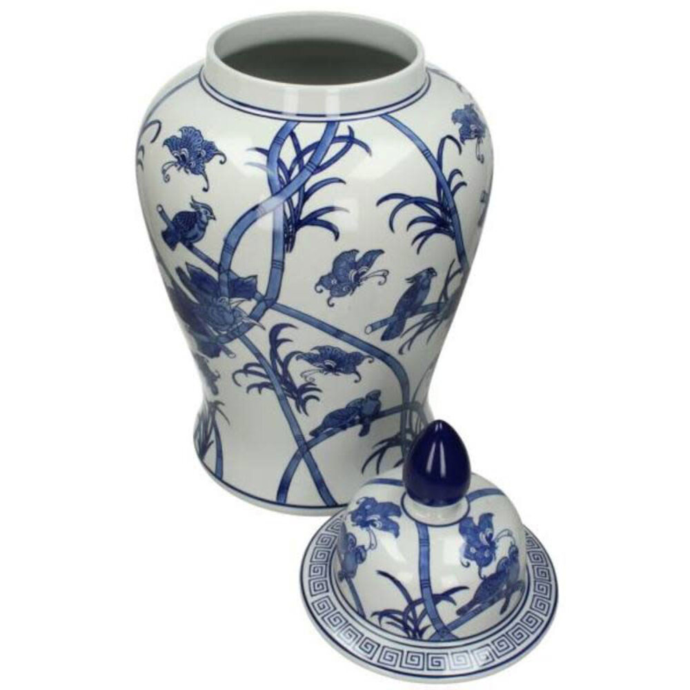 Melting Pot - Pot met Deksel / Vaas Chinees Porselein Blauw Wit H61cm Melting Pot - Pot met Deksel / Vaas Chinees Porselein Blauw Wit H61cm