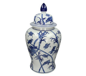 Melting Pot - Pot met Deksel Chinees Porselein Blauw Wit H61cm Melting Pot - Pot met Deksel Chinees Porselein Blauw Wit H61cm