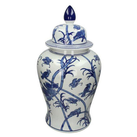 Melting Pot - Pot met Deksel / Vaas Chinees Porselein Blauw Wit H61cm Melting Pot - Pot met Deksel / Vaas Chinees Porselein Blauw Wit H61cm