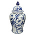 Pot met Deksel Chinees Porselein Blauw Wit H61cm