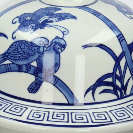 Melting Pot - Pot met Deksel / Vaas Chinees Porselein Blauw Wit H61cm Melting Pot - Pot met Deksel / Vaas Chinees Porselein Blauw Wit H61cm