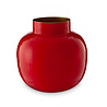 Pip Studio Vaas Rond Rood Metaal H25cm Pip Studio Vaas Rond Rood Metaal H25cm