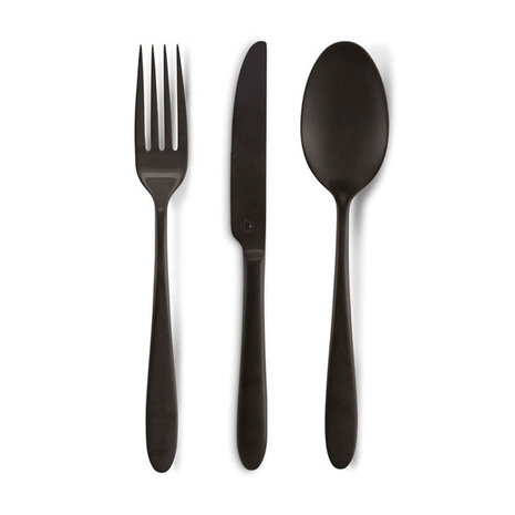 Vtwonen - Bestekset Metaal Mat Zwart 18-delig