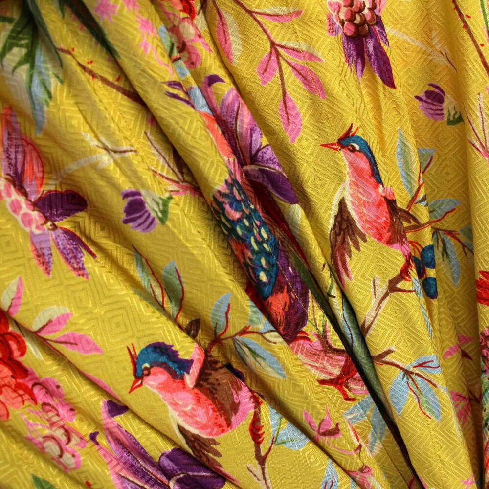 Imbarro - Kimono Royal Paradise Yellow Viscose one-size