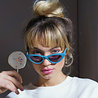 Okkia Zonnebril Adriana Small Cat Eye Turquoise OK011-FB Okkia Zonnebril Adriana Small Cat Eye Turquoise OK011-FB