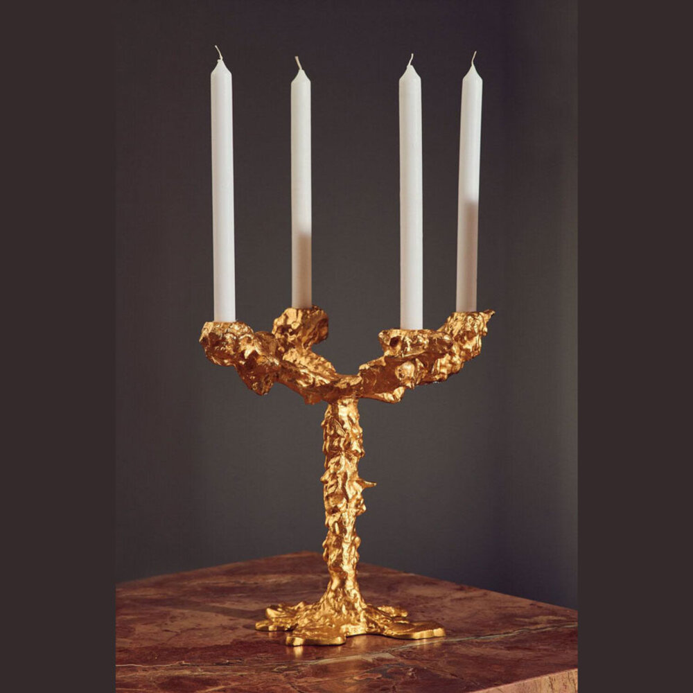 Pols Potten - Kandelaar Drip Goud Aluminium 28x32cm 4-Armen Pols Potten - Kandelaar Drip Goud Aluminium 28x32cm 4-Armen