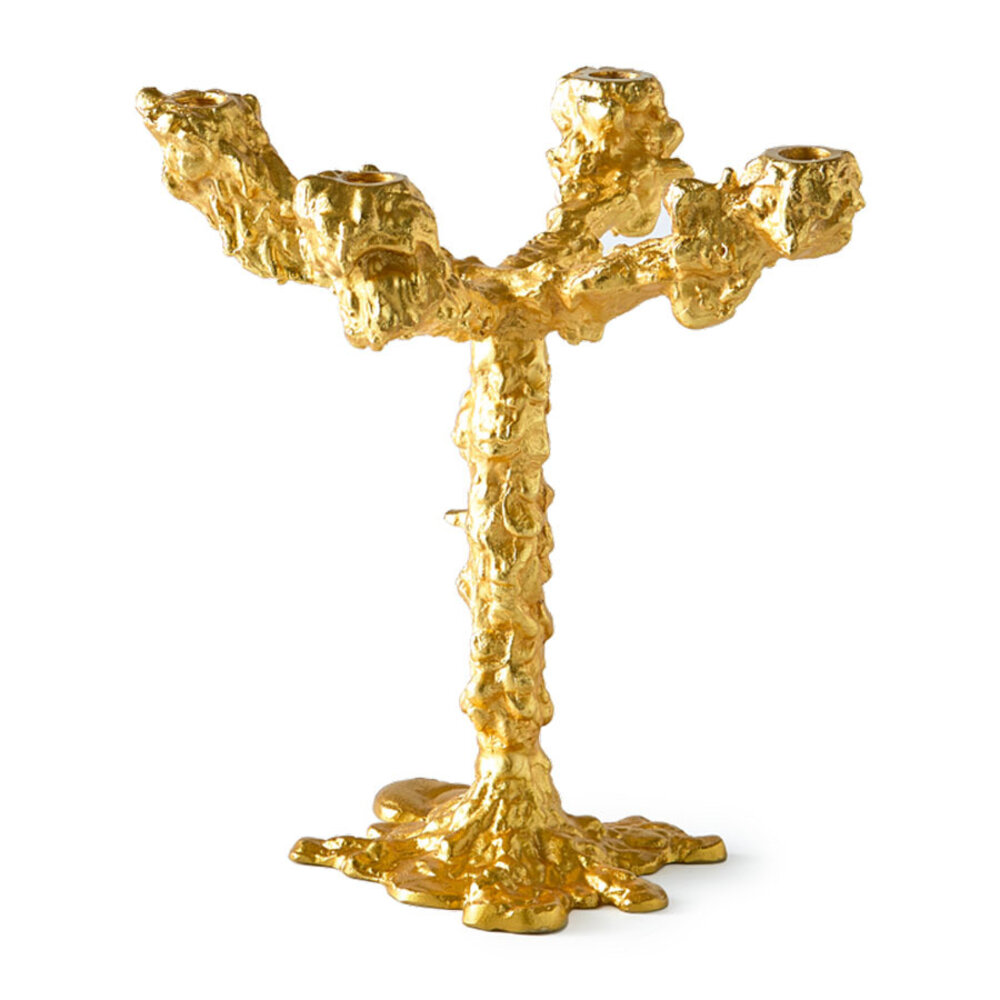 Pols Potten - Kandelaar Drip Goud Aluminium 28x32cm 4-Armen Pols Potten - Kandelaar Drip Goud Aluminium 28x32cm 4-Armen