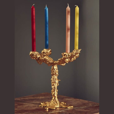 Pols Potten - Kandelaar Drip Goud Aluminium 28x32cm 4-Armen Pols Potten - Kandelaar Drip Goud Aluminium 28x32cm 4-Armen