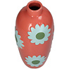 Melting Pot - Vaas Oranje met Bloemen Fijn Aardewerk 11x25cm Melting Pot - Vaas Oranje met Bloemen Fijn Aardewerk 11x25cm
