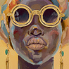 Melting Pot - Schilderij Woman Yellow Sunglasses 100x140cm Melting Pot - Schilderij Woman Yellow Sunglasses 100x140cm