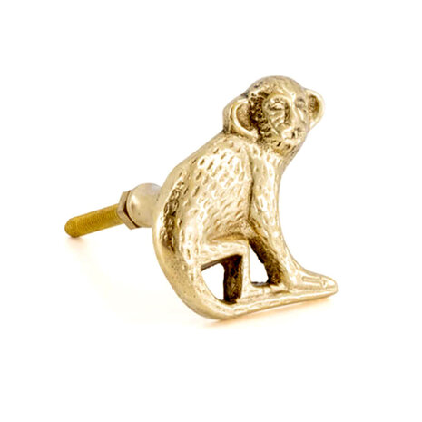 Doing Goods - Ladeknop Peppin Aap Links Messing 4.5x5cm Doing Goods - Ladeknop Peppin Aap Links Messing 4.5x5cm