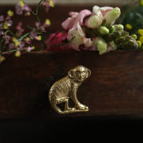 Doing Goods - Ladeknop Peppin Aap Links Messing 4.5x5cm Doing Goods - Ladeknop Peppin Aap Links Messing 4.5x5cm