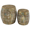 Melting Pot - Bijzettafels / Stoolk Metaal Vintage Goud (set/2) H33.5cm en L 41.5 cm Melting Pot - Bijzettafels / Stoolk Metaal Vintage Goud (set/2) H33.5cm en L 41.5 cm
