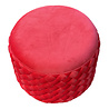 Melting Pot - Poef Velours Cerise Rood Gestikt 60x45cm Melting Pot - Poef Velours Cerise Rood Gestikt 60x45cm