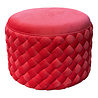 Melting Pot - Poef Velours Cerise Rood Gestikt 60x45cm Melting Pot - Poef Velours Cerise Rood Gestikt 60x45cm