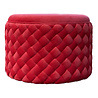 Melting Pot - Poef Velours Cerise Rood Gestikt 60x45cm Melting Pot - Poef Velours Cerise Rood Gestikt 60x45cm