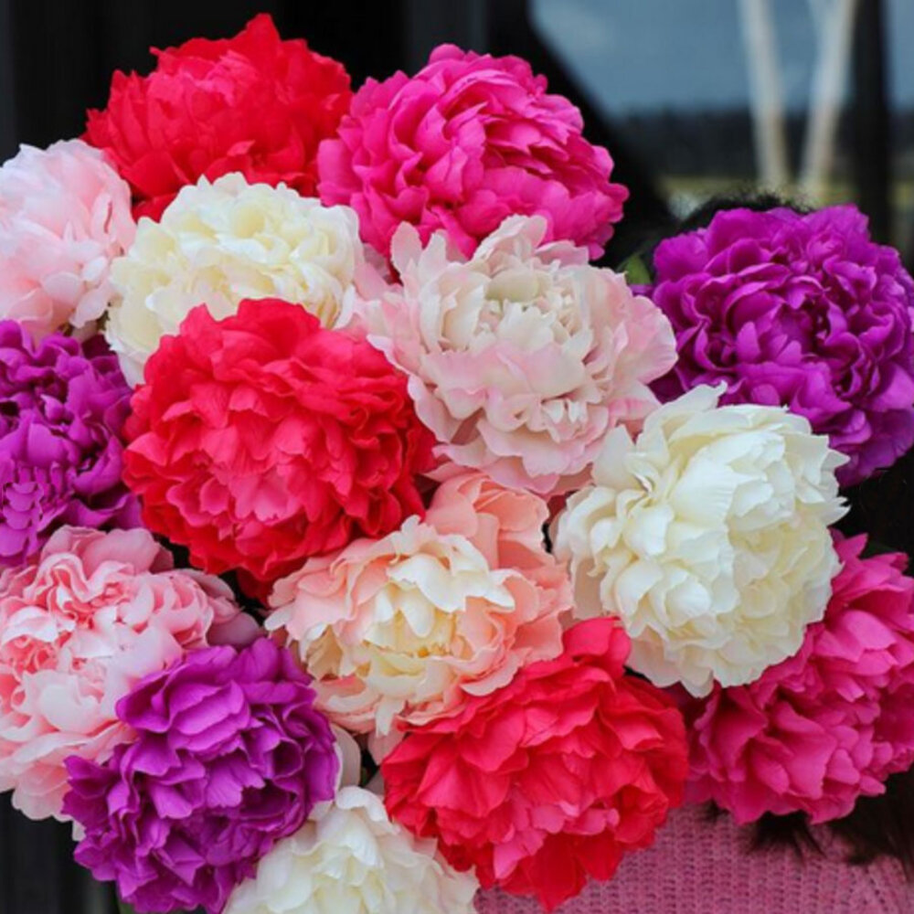 Melting Pot - Kunstbloem Pioenroos Zijde op Steel 71cm in 6 Kleuren Melting Pot - Kunstbloem Pioenroos Zijde op Steel 71cm in 6 Kleuren