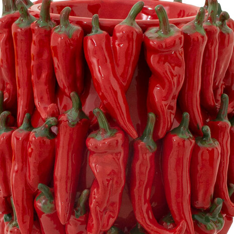 Melting Pot - Vaas Pepers Rood Keramiek B20xH36cm Melting Pot - Vaas Pepers Rood Keramiek B20xH36cm
