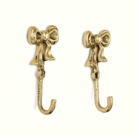 Doing Goods - Wandhaakjes Bowie Strik Messing 3x7cm (set/2)