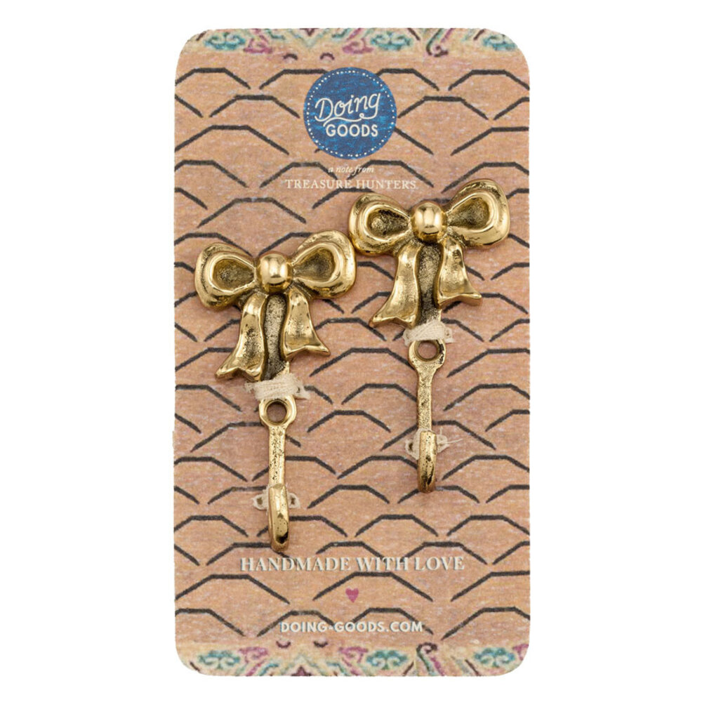 Doing Goods - Wandhaakjes Bowie Strik Messing 3x7cm (set/2)